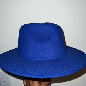 Royal Blue and Red Fedora Hat